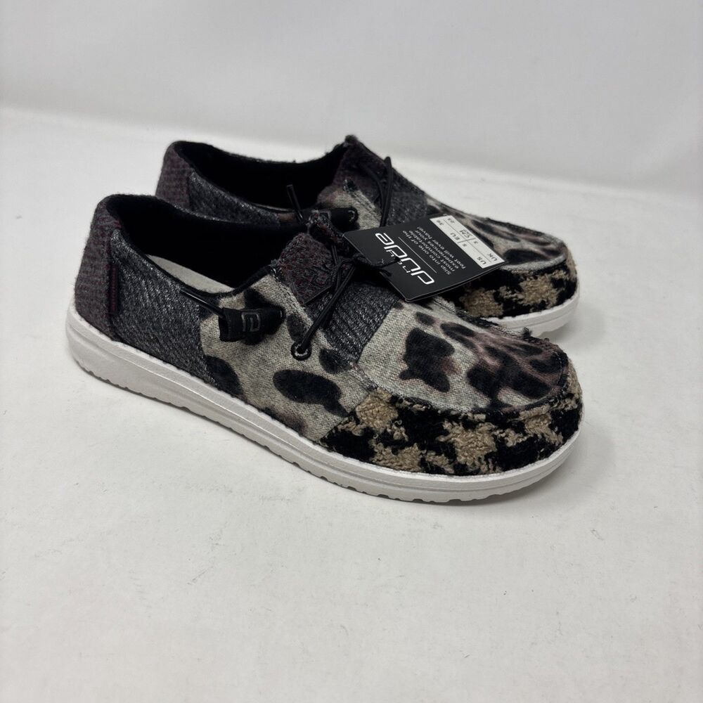 Hey Dude Wendy Patchwork Java Leopard Animal Print Women’s Size 5 Shoes NWT